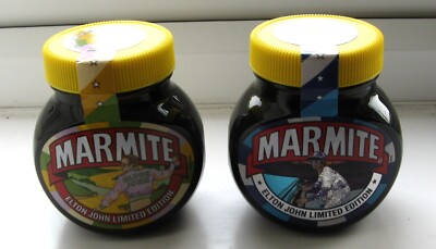 Marmite - 2 Elton John Limited Editions - Yellow Brick & Dodger Stadium - Post WW