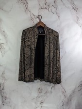 Alex Evenings Jacket Women Large Gold Sparkle Shimmer Metallic Lightweight Zip