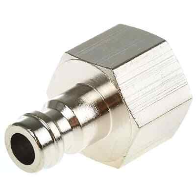 3PC RS PRO 6671850 Pneumatic Quick Connect Coupling Nickel Plated Brass 1/4 in