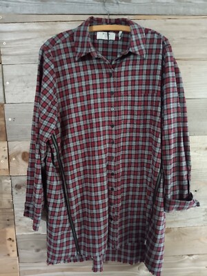 One Teaspoon Oversized Flannel Tunic Dress Sz. S. Frayed Hem Side Zippers  Grunge | eBay