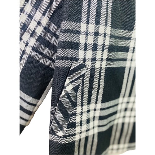 LARRY LEVINE swing blazer SIZE 8 career casual black and white plaid design - Picture 3 of 8