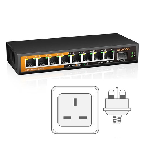 8-Port 2.5Gbps Ethernet Network with 1-10Gb SFP+ Unmanaged Plug and Play - Picture 10 of 21