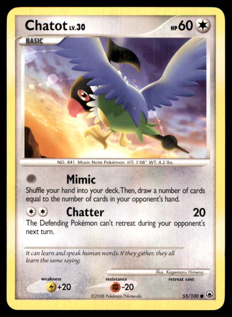 2008 Diamond & Pearl - Majestic Dawn Chatot Basic/Common #55