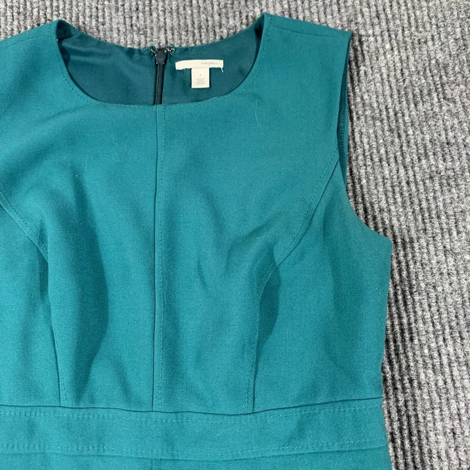 卤素连衣裙女式 6 绿色拉链无袖修身喇叭内衬正式婚礼 — 第 4/4 张图片