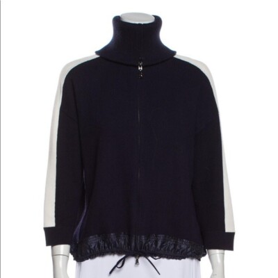 BOGNER SKI Navy Blue Knit Sweater Jacket size 6
