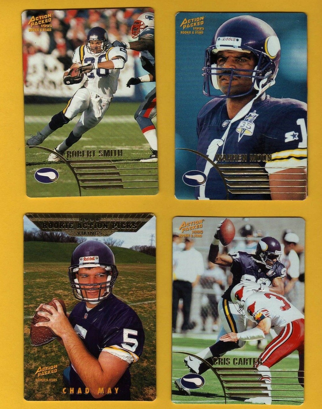 1995 AP Rookie&Stars Minnesota Vikings Set WARREN MOON CRIS CARTER ROBERT SMITH