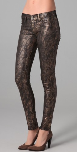 J BRAND 901 BLACK GOLDEN SNAKE PRINT 