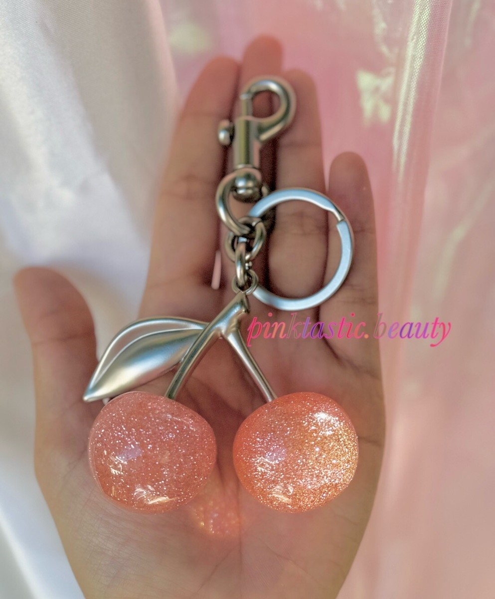 Portachiavi Charm Borsa Ciliegia Resina Glitter E Metallo Ottone - Foto 10