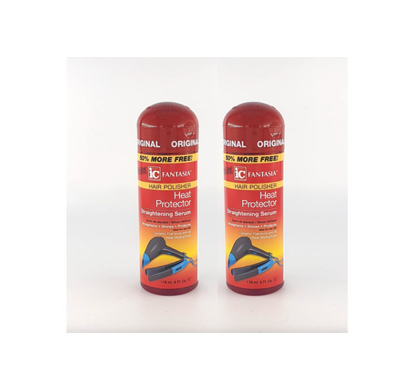 Fantasia IC Hair Polisher Heat Protector Straightening Serum 6oz 178ml Pack of 2