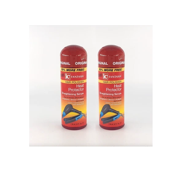 Fantasia IC Hair Polisher Heat Protector Straightening Serum 6oz 178ml Pack of 2