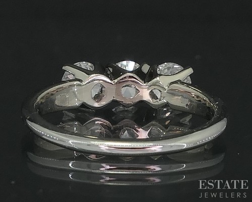 14k White Gold Round Natural .93ctw Diamond Engagement Ring 3.1g i19122 - Picture 6 of 6