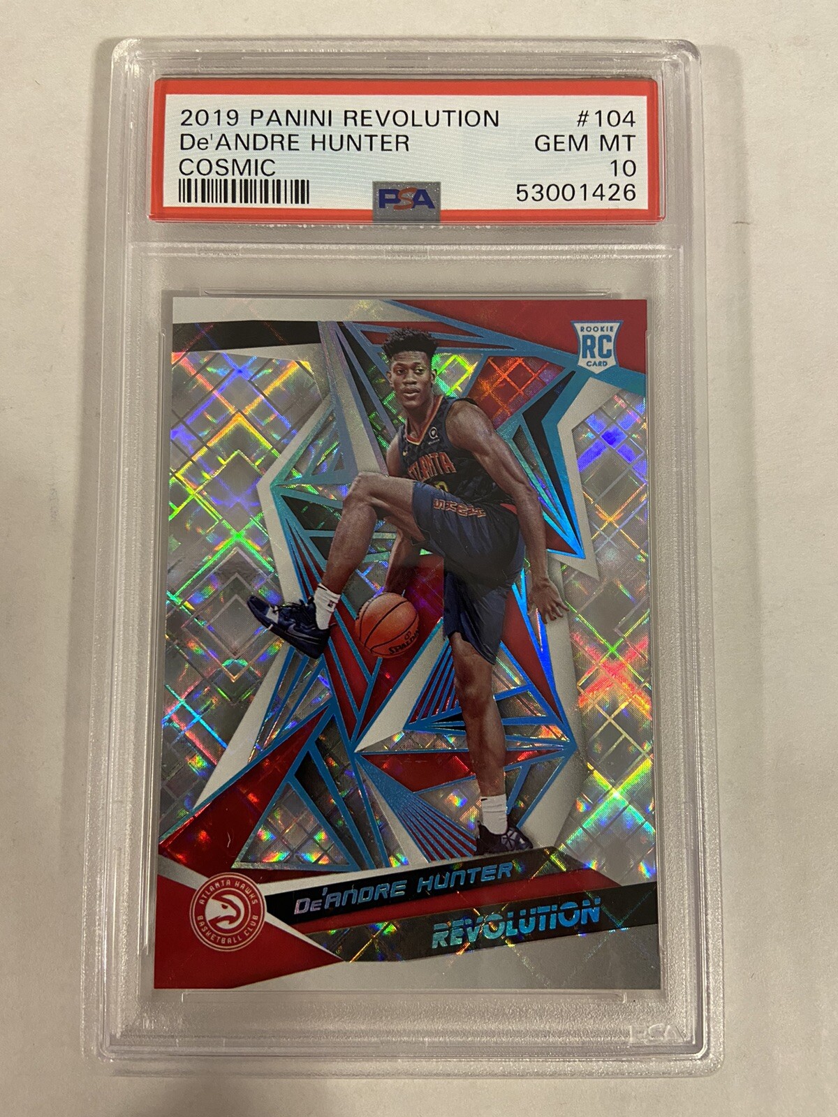 2019 Panini Revolution Cosmic - De’Andre Hunter #104 RC /100 - PSA 10 Gem Mint