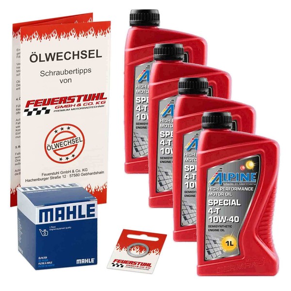 Honda Cbr 600 F (PC19) 87-88, Alpine 10W40 ÖL + Mahle ÖLfilter, MotoröL Set-image