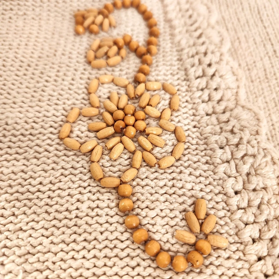 De Colección Suéter Mujer Seda Algodón Cuentas Cárdigan M Cottage Core Hippie Swiftie Y2K Foto 2 de 4