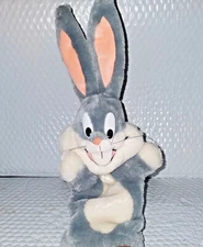 24K Mighty Star BUGS BUNNY Rabbit Hand Puppy Gray White 15in Soft Plush 1993