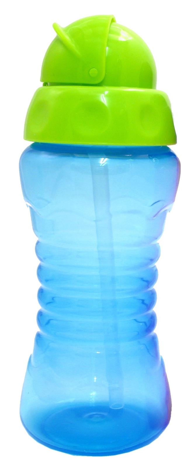 Griptight - Flexi Soft Silicone Straw Sipper Flip Top Bottle Cup (Blue/Green)