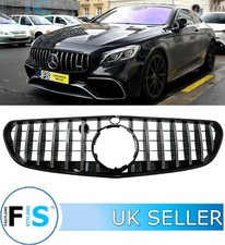 MERCEDES S CLASS COUPE C217 PANAMERICANA GT FRONT GRILLE BLACK & CHROME 2014-17