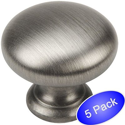 *5 Pack* Cosmas Cabinet Hardware Antique Silver Round Cabinet Knobs #4950AS