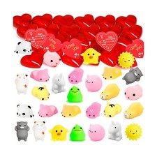 28 Packs Valentine Mochi Squishies Toys and Heart Shaped Cases for Valentines...
