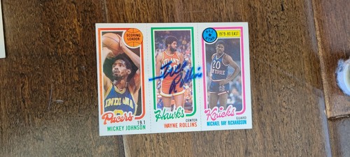 1980-81 TOPPS SIGNED CARD WAYNE TREE ROLLINS HAWKS CAVALIERS CLEMSON # 28 - 第 1/1 張圖片