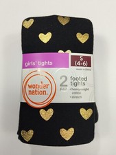 Wonder Nation, Girls Tights Size 4-6 Two Pair