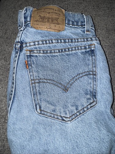 Vtg 90's Levis Orange Tab 31342‐0214 14 reg girls Taper leg Denim USA Jeans