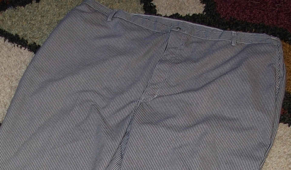 Pantalón de Chef Hombre Negro/Blanco Cuadros Cremallera Mosca 4 Bolsillos Talla 3X/4X (52) Dobladillo Abierto Foto 3 de 4