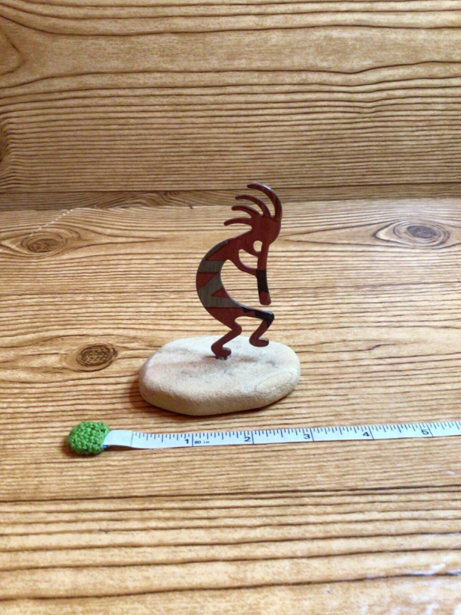 Kokopelli Aboriginal Metal Figurine Flute Dancer Paperweight