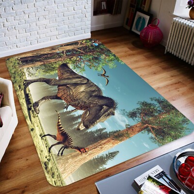 3D Forest Tyrannosaurus NAO2177 Game Rug Mat Elegant Photo Carpet Mat Fay