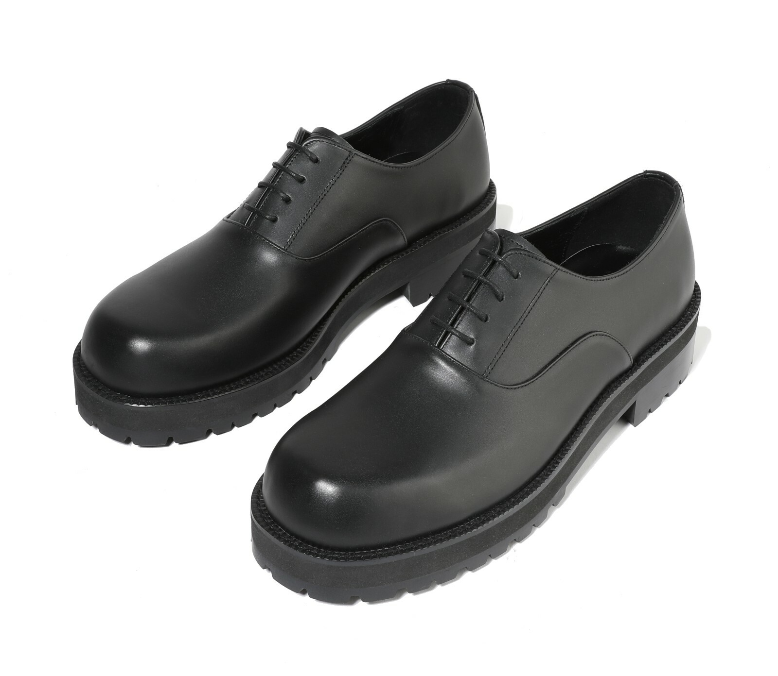 SAOLA Scarpe eleganti derby Firenze Atelier da uomo in pelle nera punta rotonda scarpe plateau