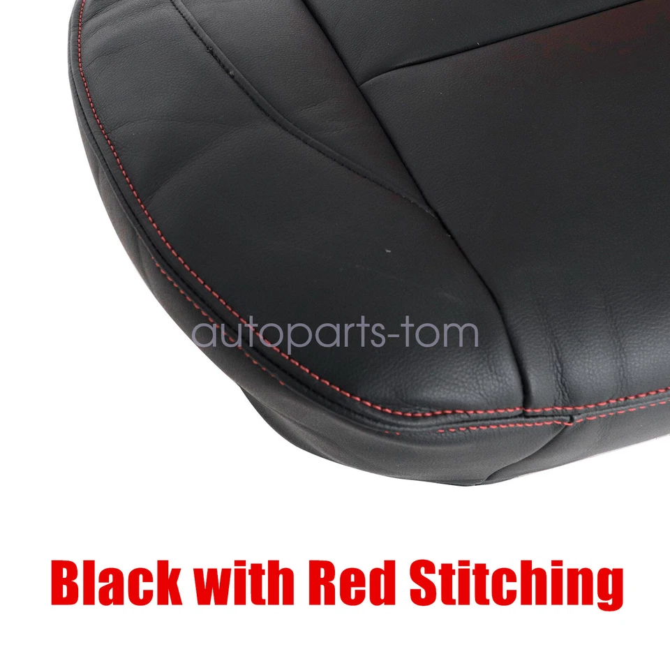 Cubierta de asiento inferior negra con costura roja para Nissan Titan 2011 2012 2013 Foto 3 de 4