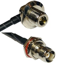 RFC195 N Female Angle to TNC FEMALE BULKHEAD Coax RF Cable USA-Ship Lot