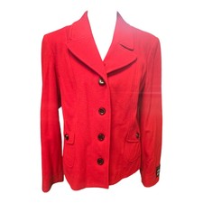 Boutique Essentials Women's Red Wool And Cashmere Blazer Jacket 12 Nwt $149