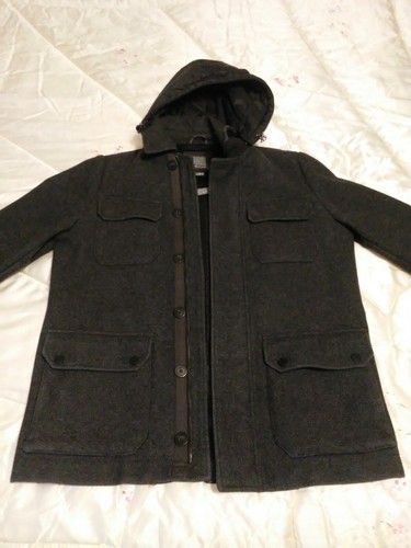 CAPPOTTO GEOX GRIGIO NERO TAGLIA 52 LANA CASHMERE UOMO ORIGINALE CON  CAPPUCCIO | eBay