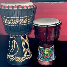 djembe drum used 9.5&rsquo; X20 Inc With Practice Drum