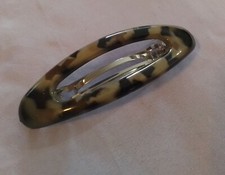 Vintage Tortoise Shell Oval Hair Clip Barrette