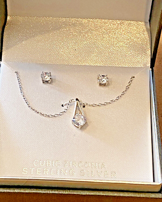 Base Per Orecchini Di Argento 925 Con Zirconi Perno Chiuso 13x19mm 2 Paia Rodiato