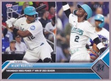 Miami Marlins Jorge Soler Jazz Chisholm 2023 Topps Now #16 Throwback Blue 46/49