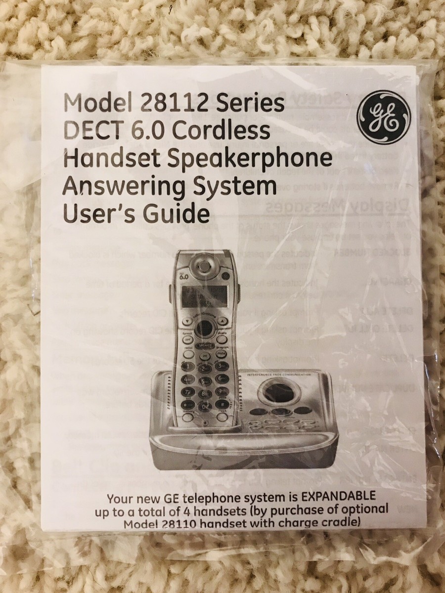 GE Cordless Handset Answering System Model 28112 (Users