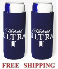 MICHELOB ULTRA 2 SLIM CAN COOLER COOZIE COOLIE KOOZIE HUGGIE NEW Full Bottom BUD