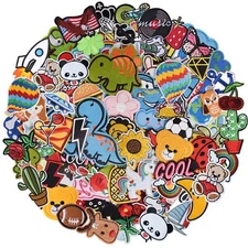 60Pcs Random Assorted Iron on Patches Cute Sewing Applique for Jackets Hats B...
