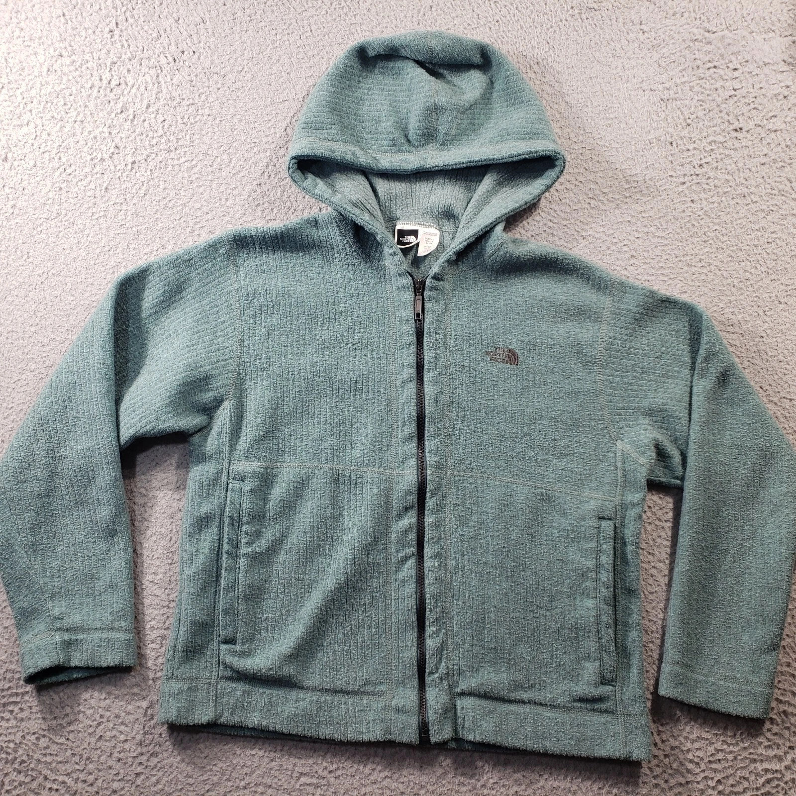 Vintage The North Face Hoodie Womens XL Extra Large Teal Full Zip Sweatshirt USA