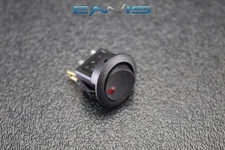 ROUND ROCKER SWITCH 3/4 MOUNT HOLE 16 AMP 12V 3 PIN RED LED TOGGLE IBRRSR