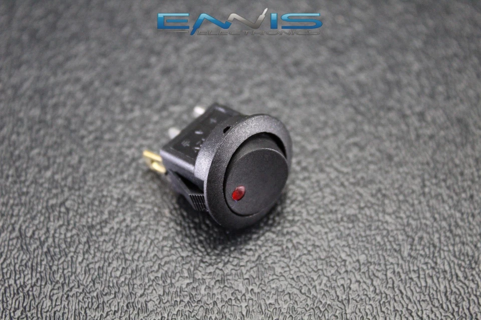 INTERRUPTOR BASCULANTE REDONDO 5 PIEZAS ORIFICIO DE MONTAJE 3/4 16 AMP 12V 3 PIN ROJO PALANCA LED IBRRSR Foto 4 de 4