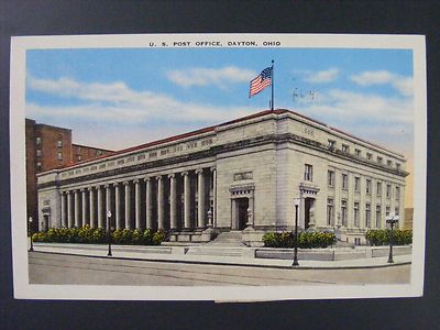 Dayton Ohio OH US Post Office Vintage Color Linen Postcard 1944