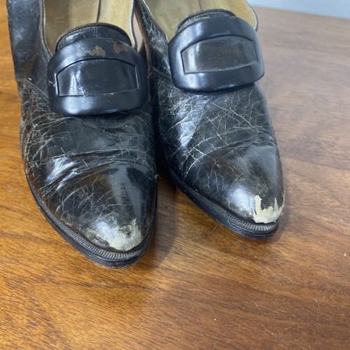 Antique Victorian black buckle Womens shoes 1940 1930’s - Picture 2 of 9