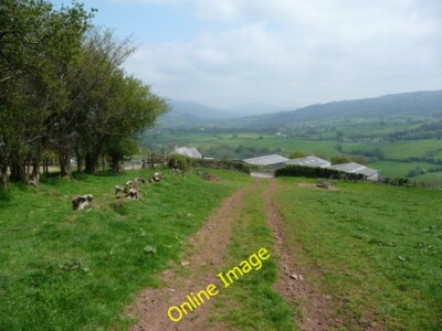 Photo 6x4 Field access track and field edge path above Pen-y-beili farm C c2012