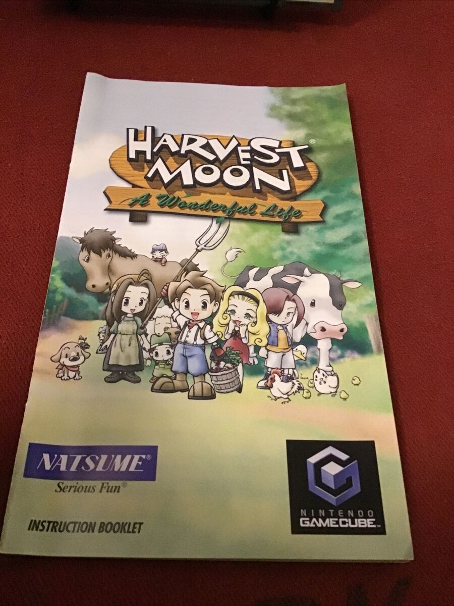 HARVEST MOON A Wonderful Life + MANUAL - Nintendo Gamecube CIB Black Label  Game