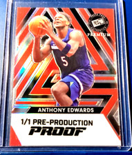 Anthony Edwards 1/1  2024  Premium 💥 Red Refractor Leaf Press Pass  1of1 Rare#1