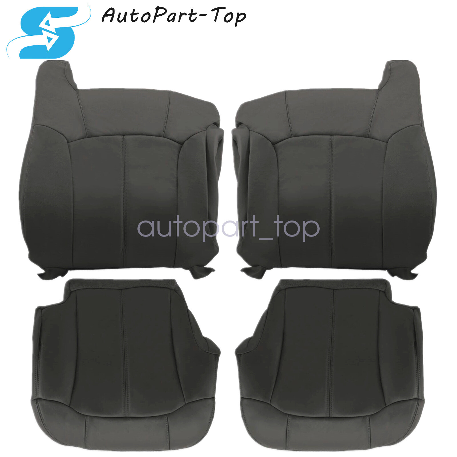 Front Leather Seat Cover Dark Gray 122 For 19992002 Chevy Silverado